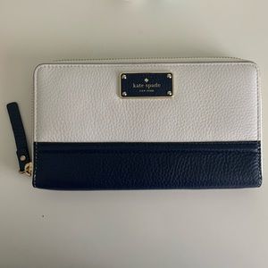 Kate Spade Navy and White Clutch Wallet